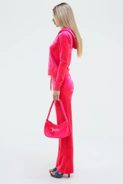 Juicy Couture PINK GLO DIAMANTE VELOUR SHOULDER BAG -Juicy Couture 044ROBERTSONHEART JCMAS223251 166 PINKGLO 00311