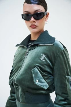 Juicy Couture THYME VELOUR BOMBER JACKET