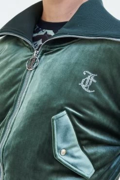 Juicy Couture THYME VELOUR BOMBER JACKET -Juicy Couture 097RYDELLBOMBERCOAT JCWCO23328 482 THYME 0013