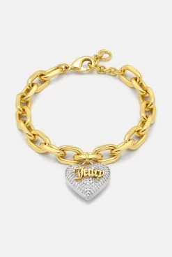 Juicy Couture GOLD PAVÈ CRYSTAL HEART CHARM BRACELET 10 Juicy Couture GOLD PAVÈ CRYSTAL HEART CHARM BRACELET -Juicy Couture 11b