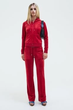 Juicy Couture ASTOR RED CLASSIC VELOUR DEL RAY POCKETED BOTTOMS -Juicy Couture 137ROBERTSONHOODIE JCAP176 122 ASTORRED 0009