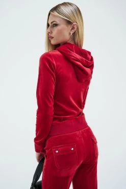 Juicy Couture ASTOR RED CLASSIC VELOUR ROBERTSON HOODIE -Juicy Couture 137ROBERTSONHOODIE JCAP176 122 ASTORRED 0070