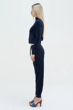 Juicy Couture NIGHT SKY BLUE CLASSIC VELOUR CUFFED JOGGER -Juicy Couture 145ZUMAJOGGER JCAP178 131 NIGHTSKY 0031