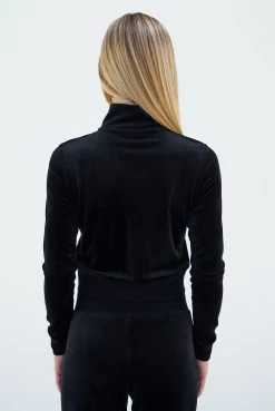 Juicy Couture BLACK CLASSIC VELOUR TRACK TOP -Juicy Couture 165ZUMAJOGGER JCAP178 101 BLACK 0044
