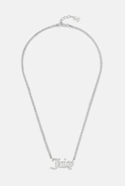 Juicy Couture SILVER PAVÈ CRYSTAL JUICY NECKLACE