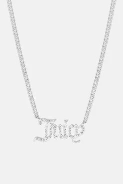 Juicy Couture SILVER PAVÈ CRYSTAL JUICY NECKLACE -Juicy Couture 17c