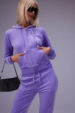 Juicy Couture VIOLET TULIP CLASSIC VELOUR ROBERTSON HOODIE