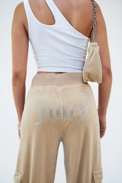Juicy Couture NOMAD CARGO VELOUR DIAMANTE TROUSER -Juicy Couture 232AUDREECARGOTROUSER JCWBJ23334 483 NOMAD 0023