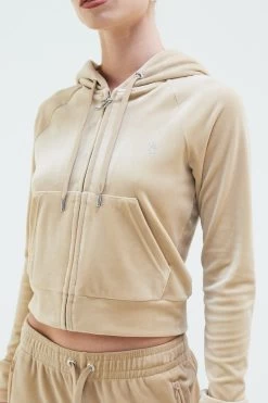 Juicy Couture NOMAD DIAMANTE VELOUR ZIP-THROUGH HOODIE -Juicy Couture 235MADISONHOODIE JCWA122001 483 NOMAD 0071