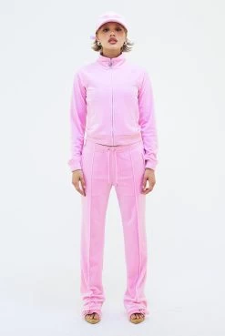 Juicy Couture BEGONIA PINK VELOUR DIAMANTE TRACKSUIT BOTTOM