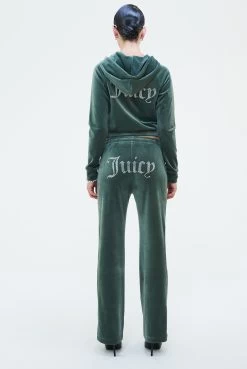 Juicy Couture THYME VELOUR DIAMANTE TRACKSUIT BOTTOM -Juicy Couture 243TINATRACKTOP JCAPW044 482 THYME 0035