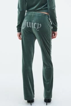 Juicy Couture THYME VELOUR DIAMANTE TRACKSUIT BOTTOM