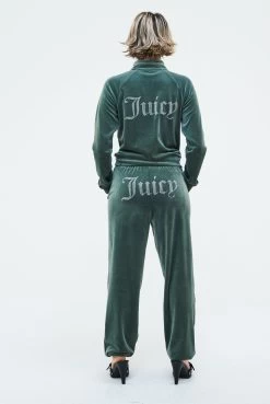 Juicy Couture THYME VELOUR DIAMANTE TRACKTOP -Juicy Couture 246LILIANGRAPHICJOGGER JCWB121093 482 THYME 0051