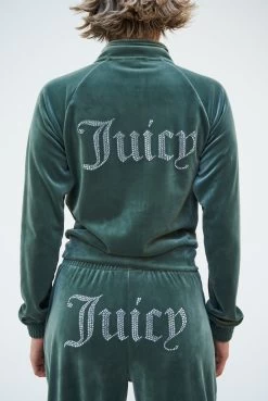 Juicy Couture THYME VELOUR DIAMANTE TRACKTOP -Juicy Couture 246LILIANGRAPHICJOGGER JCWB121093 482 THYME 0072