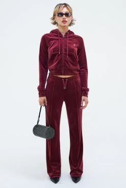 Juicy Couture TAWNY PORT DIAMANTE VELOUR ZIP-THROUGH HOODIE -Juicy Couture 256MADISONHOODIE JCWA122001 485 TAWNYPORT 0004