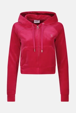 Juicy Couture RASPBERRY SORBET DIAMANTE VELOUR HOODIE