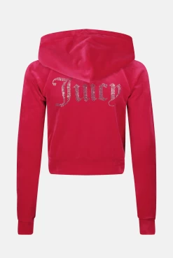 Juicy Couture RASPBERRY SORBET DIAMANTE VELOUR HOODIE -Juicy Couture 42 dcf97137 67f3 4d5b 8597 325b77d862ba