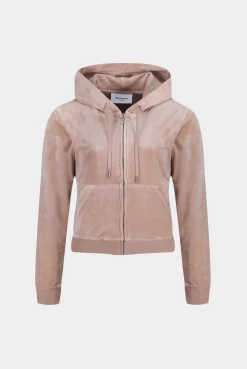 Juicy Couture WARM TAUPE CLASSIC VELOUR ROBERTSON HOODIE -Juicy Couture AJUICYCOUTURESUMMER 385