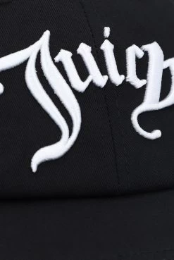 Juicy Couture BLACK EMBROIDERED BASEBALL CAP -Juicy Couture ANAELLELOGOCAP JCAWH223704 101 BLACK 04