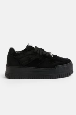 Juicy Couture BLACK STACKED VELVET SNEAKER