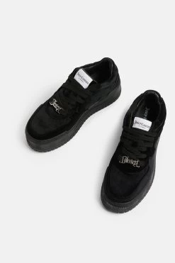 Juicy Couture BLACK STACKED VELVET SNEAKER -Juicy Couture BROOKEVELVET BLACK 2