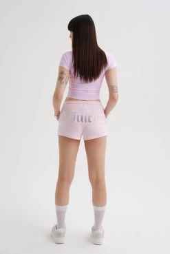 Juicy Couture CHERRY BLOSSOM VELOUR DIAMANTE TRACK SHORTS 8 Juicy Couture CHERRY BLOSSOM VELOUR DIAMANTE TRACK SHORTS -Juicy Couture CALLIEARCHEDRUCHETSHIRT JCWCT123327 369 PINKARCHEDMONOPRINT 017.jpgJCWH121001TAMIASHORTS CHERRYBLOSSOM 381