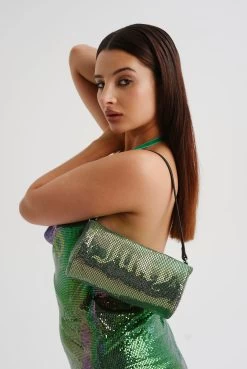 Juicy Couture SHARP GREEN CHAINMAIL MESH BARREL BAG