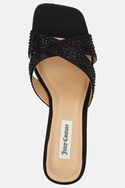 Juicy Couture BLACK SATIN DIAMANTE MULES -Juicy Couture CINDERELLA JCFMUL222022 101 04