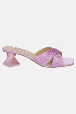 Juicy Couture BEGONIA PINK SATIN DIAMANTE MULES