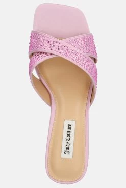 Juicy Couture BEGONIA PINK SATIN DIAMANTE MULES -Juicy Couture CINDERELLA JCFMUL222022 334 04