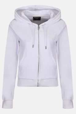 Juicy Couture WHITE CLASSIC VELOUR ROBERTSON HOODIE -Juicy Couture CopyofJCAP176 WHITE 1
