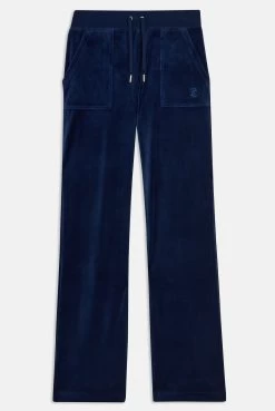 Juicy Couture BLUE DEPTHS CLASSIC VELOUR DEL RAY POCKETED BOTTOMS -Juicy Couture DELRAY BLUEDEPTHS JCAP180 484 9