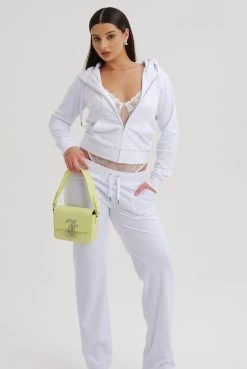 Juicy Couture WHITE CLASSIC VELOUR ROBERTSON HOODIE