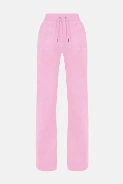 Juicy Couture BEGONIA PINK CLASSIC VELOUR DEL RAY POCKETED BOTTOMS -Juicy Couture DELRAYBOTTOMS JCAP180 334 BEGONIAPINK 01