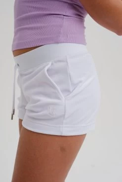Juicy Couture WHITE CLASSIC VELOUR TRACK SHORT