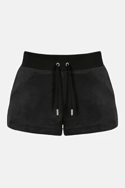 Juicy Couture BLACK CLASSIC VELOUR TRACK SHORT