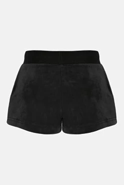 Juicy Couture BLACK CLASSIC VELOUR TRACK SHORT 7 Juicy Couture BLACK CLASSIC VELOUR TRACK SHORT -Juicy Couture EVESHORTS JCCH121001 101 BLACK 02