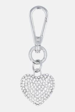 Juicy Couture SILVER DIAMANTE PAVE HEART KEY FOB 6 Juicy Couture SILVER DIAMANTE PAVE HEART KEY FOB -Juicy Couture HEARTKEYFOB JCAVA123724 115 SILVER 02