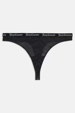 Juicy Couture BLACK TIGER PRINT MESH THONG