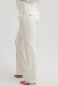 Juicy Couture CREAM CLASSIC VELOUR DEL RAY POCKETED BOTTOMS -Juicy Couture JCAP176ROB SUGARSWIZZLE 016