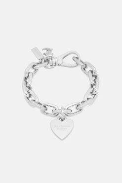 Juicy Couture SILVER MAXI HEART CHARM BRACELET 5 Juicy Couture SILVER MAXI HEART CHARM BRACELET -Juicy Couture JCJCH222097 115 SEARENA BRACLET IN SILVER 001 1
