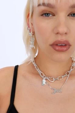 Juicy Couture SILVER PAVÈ CRYSTAL JUICY NECKLACE -Juicy Couture JCJCHN222012145601