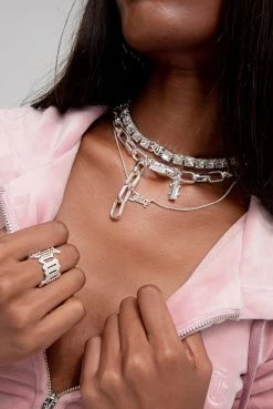 Juicy Couture SILVER JC CHARM CHOKER 14 Juicy Couture SILVER JC CHARM CHOKER -Juicy Couture JCJCHN22205011505