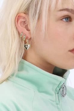 Juicy Couture GOLD HOOP EARRINGS WITH HEART DROP -Juicy Couture JCJDE22200545301
