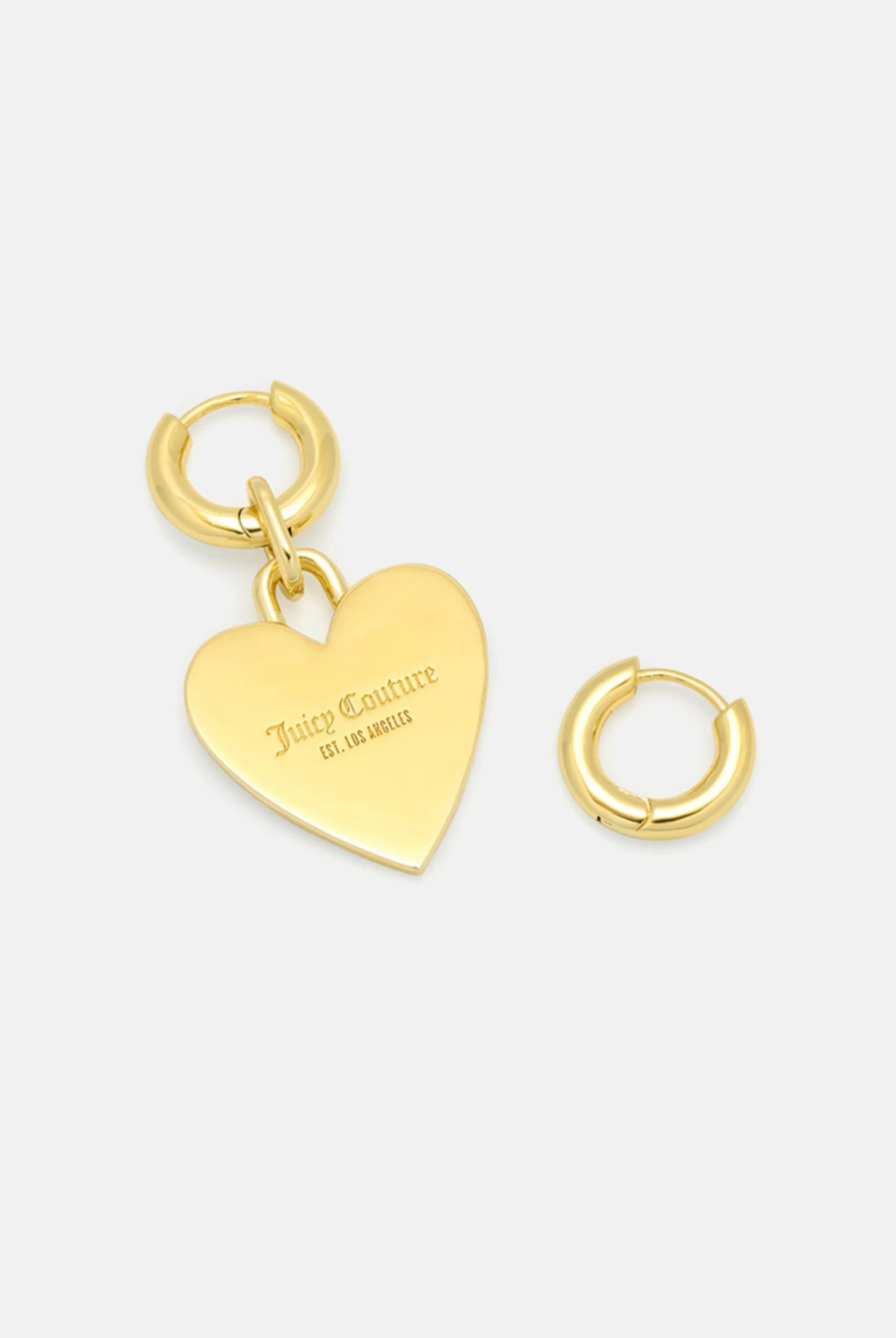 Juicy Couture GOLD HOOP EARRINGS WITH SINGLE HEART DROP 2 Juicy Couture GOLD HOOP EARRINGS WITH SINGLE HEART DROP - Image 2