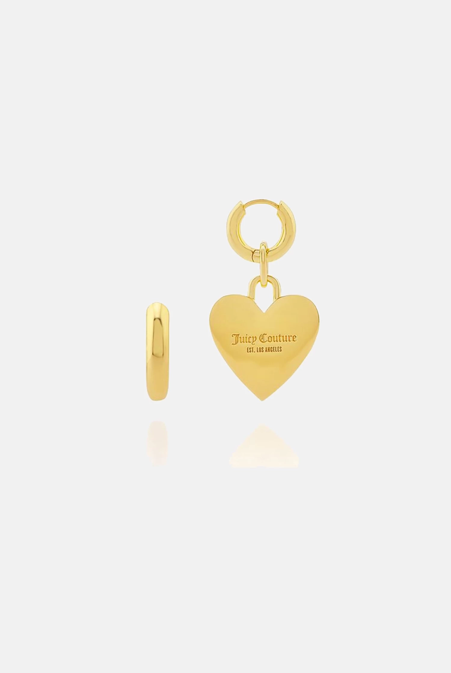 Juicy Couture GOLD HOOP EARRINGS WITH SINGLE HEART DROP 3 Juicy Couture GOLD HOOP EARRINGS WITH SINGLE HEART DROP - Image 3