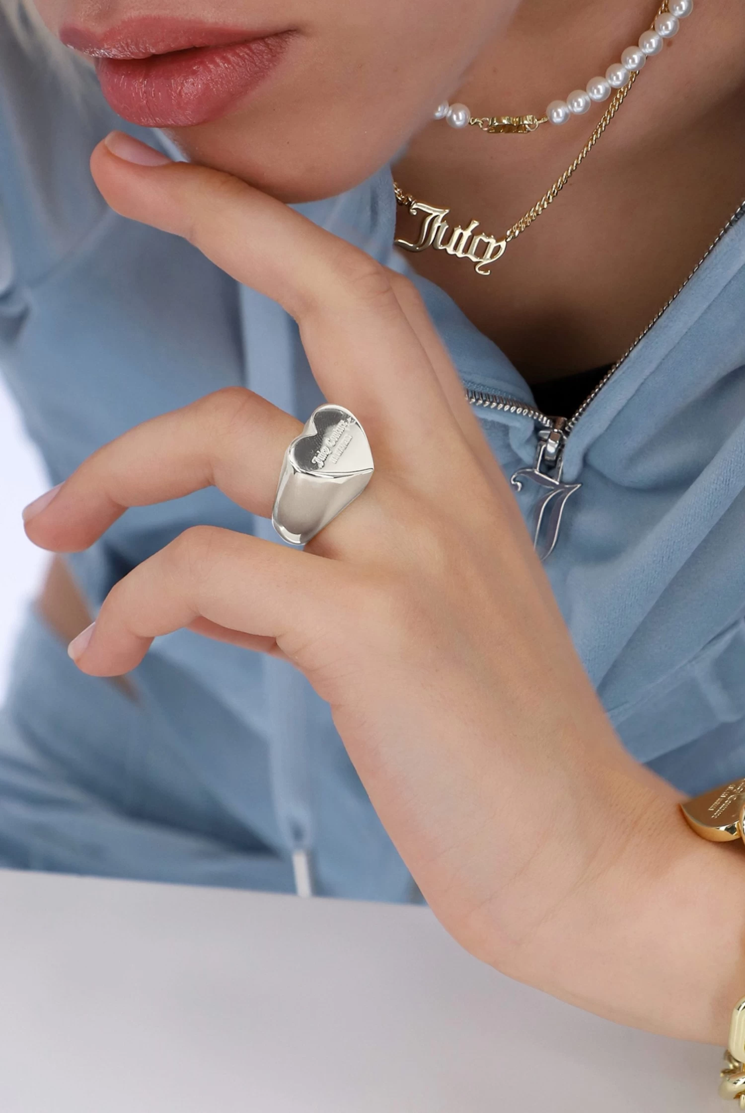 SILVER JUICY COUTURE HEART RING 2 SILVER JUICY COUTURE HEART RING - Image 2