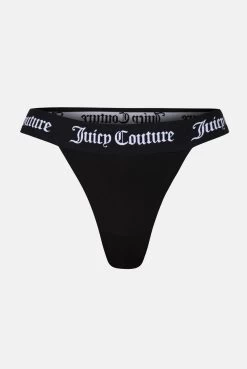 Juicy Couture BLACK HIGH LEG COTTON BRIEF