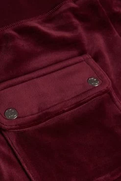 Juicy Couture TAWNY PORT LOW RISE VELOUR TRACK PANTS -Juicy Couture LAYLA TAWNYPORT JCSEBJ001 485 6