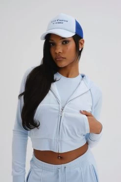 Juicy Couture NANTUCKET BREEZEDIAMANTE VELOUR ZIP-THROUGH HOODIE